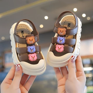 รองเท้ารัดส้นเด็ก สายรัดตีนตุ๊กแก พื้นมีกันลื่น สีสันสดใส ใส่สบาย Children's sandals พร้อมส่งในไทย
