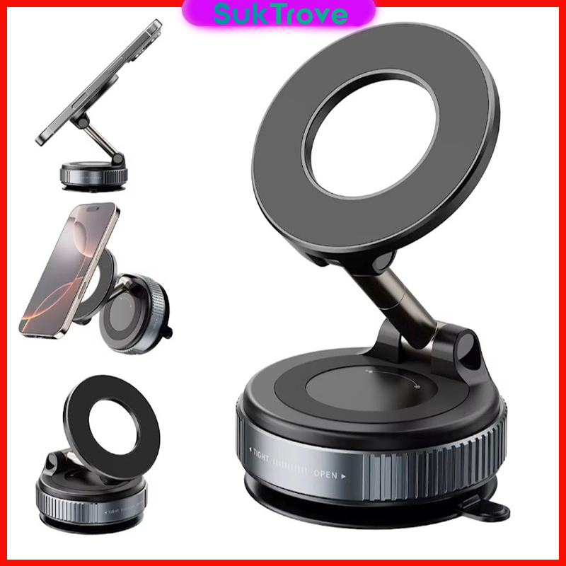 K007 โทรศัพท์ แม่เหล็ก สูญญากาศติดกระจกรถยนต์ 360° ที่วางโทรศัพท์มือถือแบบแม่เหล็กแบบแฮนด์ฟรีสํา ยึด