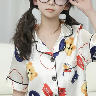 ชุดนอนเด็ก ชุดนอนเด็กโต ชุดนอนเด็กผ้าซาติน พร้อมส่ง
