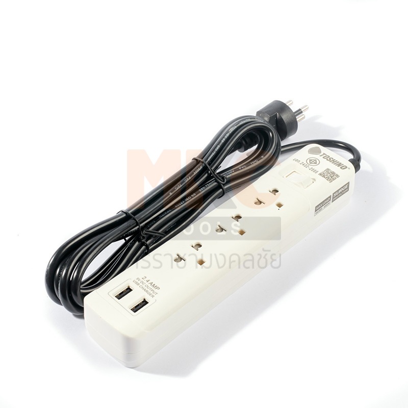 TOSHINO ปลั๊ก 3 ทาง+2USB 1 สวิทซ์ 3 เมตร SO-33USB
