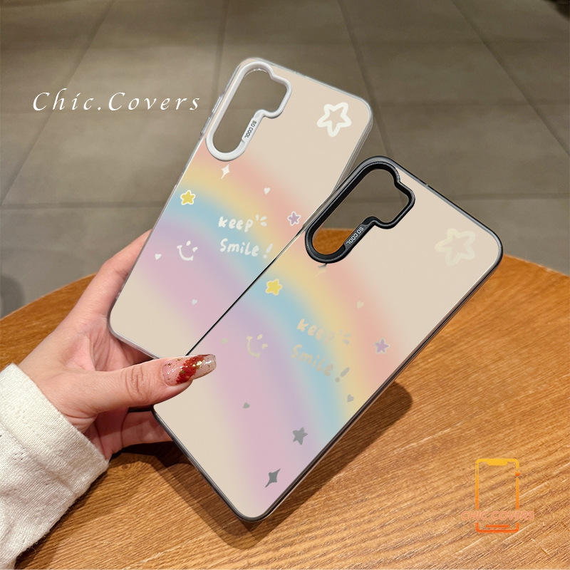 เคสแข็งหรูหรา เคสรอยยิ้ม เคสซัมซุงสำหรับ Samsung A54 A55 A23 A05s A02s A03 A25 A12 A03 A05 A06 A14 A34 A30s A53 A15 A35