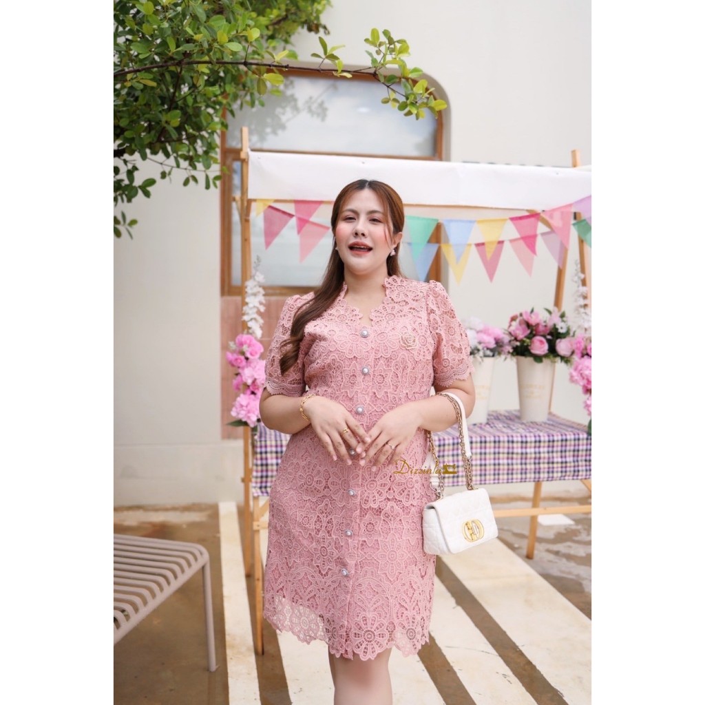 Dz317-เดรสลูกไม้ออกงานเกรดพรีเมี่ยม