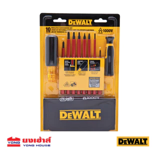 DEWALT ชุดไขควงฉนวน 8 ชิ้น/ชุด พร้อมกระเป๋า รุ่น DWHT66417 ชุดไขควงกันไฟ
