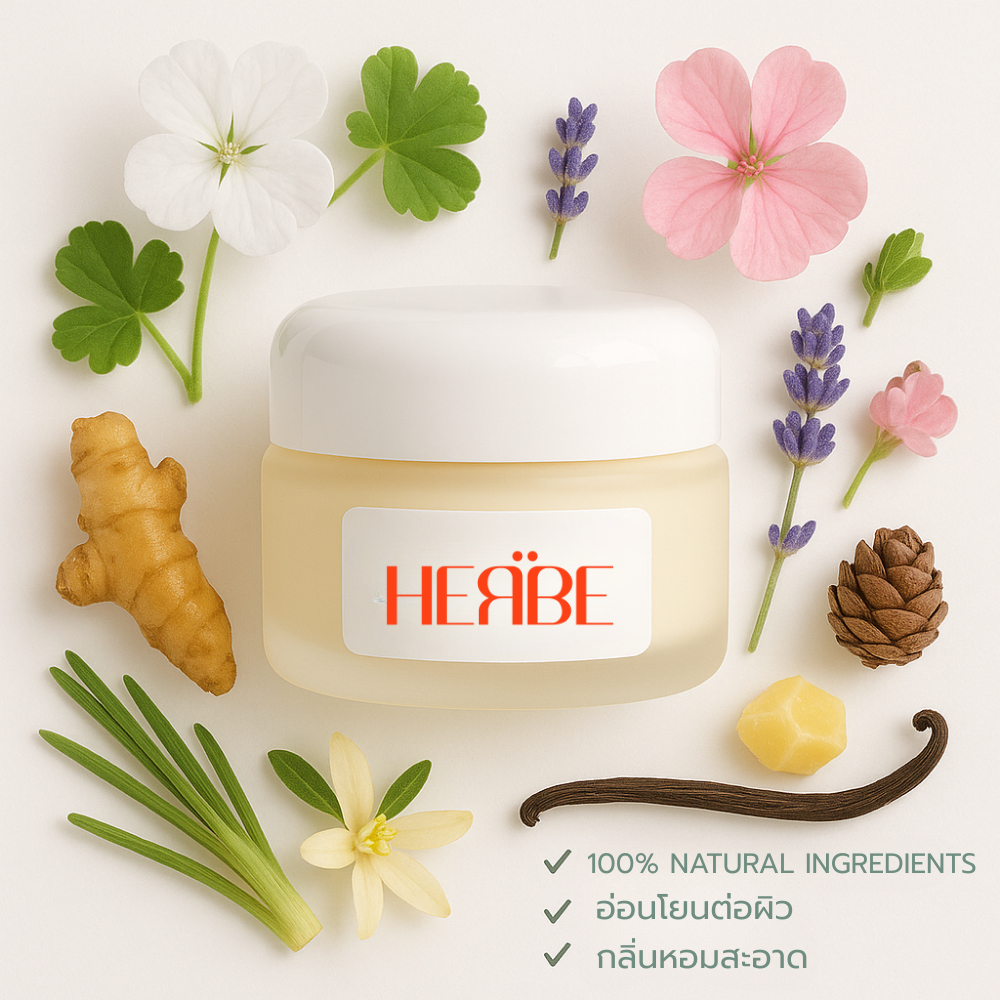 ส่งทันที   HERBE บาล์ม ลดคันใต้ร่มผ้า ไม่มีสเตียรอยด์  | อ่อนโยน ไม่แสบ ไร้สารเคมี 12g. ราคา ถูกที่สุด ดีลบีเคเค แกลเลอรีภาพที่ 6