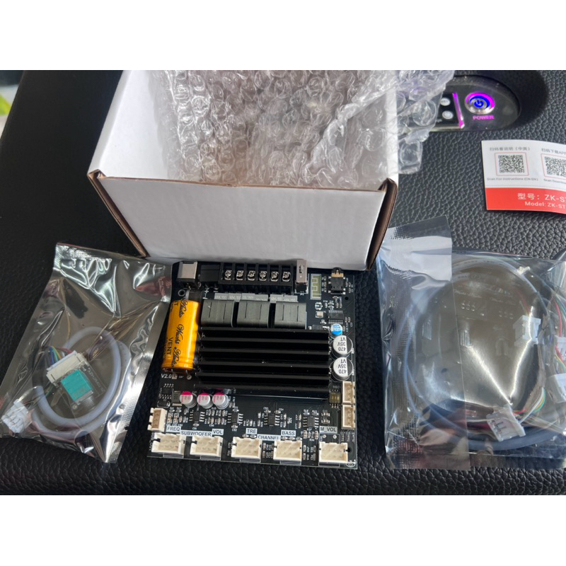 ZK-ST21 (ย้ายวอลุ่ม)**ของแท้** TPA3221 กำลังขับ100W*2+200W DC 12-30v รองรับ ปรีไมค์ zk amp แอมป์จิ๋วขับซับ zk3002 zk1602