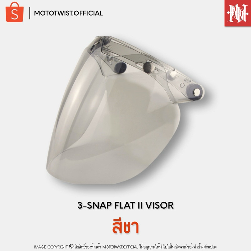 [PRE-ORDER ลดเพิ่ม 50.-] 3-Snap Flat Shield II ชิวหน้า/กระจกกันลม/หน้ากาก งานคัดเกรด รูปที่ 4