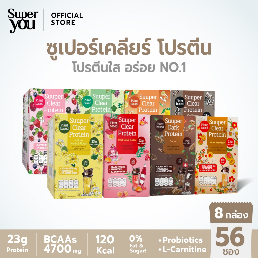 [x8 กล่อง] ซูเปอร์ เคลียร์ โปรตีน (Suuper Clear Protein) - โปรตีนพืช (Plant Protein) โปรตีนใส - Super You