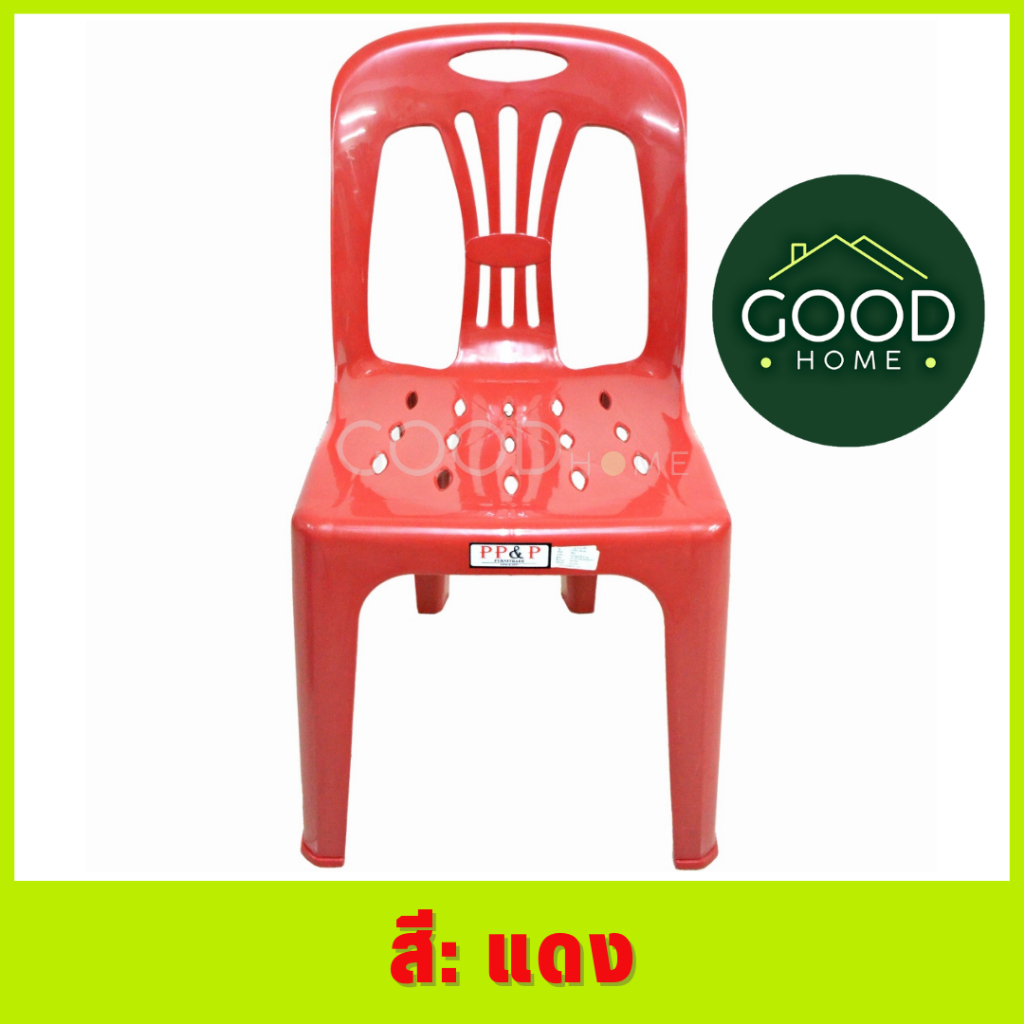 GOODHOME เก้าอี้พลาสติกเกรดB พนักพิงหลัง มียางกันลื่น สะดวกประหยัดพื้นที่การใช้งาน✅มี2สีให้เลือก✅ - รูปที่ 2