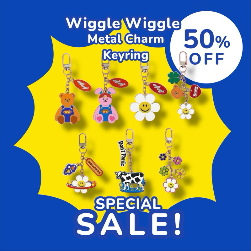 ✅ ขายดี Wiggle Wiggle Metal Charm Keyring พวงกุญแจ ห้อยกระเป๋า เอกลักษณ์เฉพาะวิกเกิ้ลวิกเกิ้ล