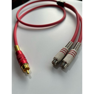 สายy rcaผู้1-rcaเมีย2 ทำจากสายชีลสเตอริโอของDynacom หัวrcaแบ…