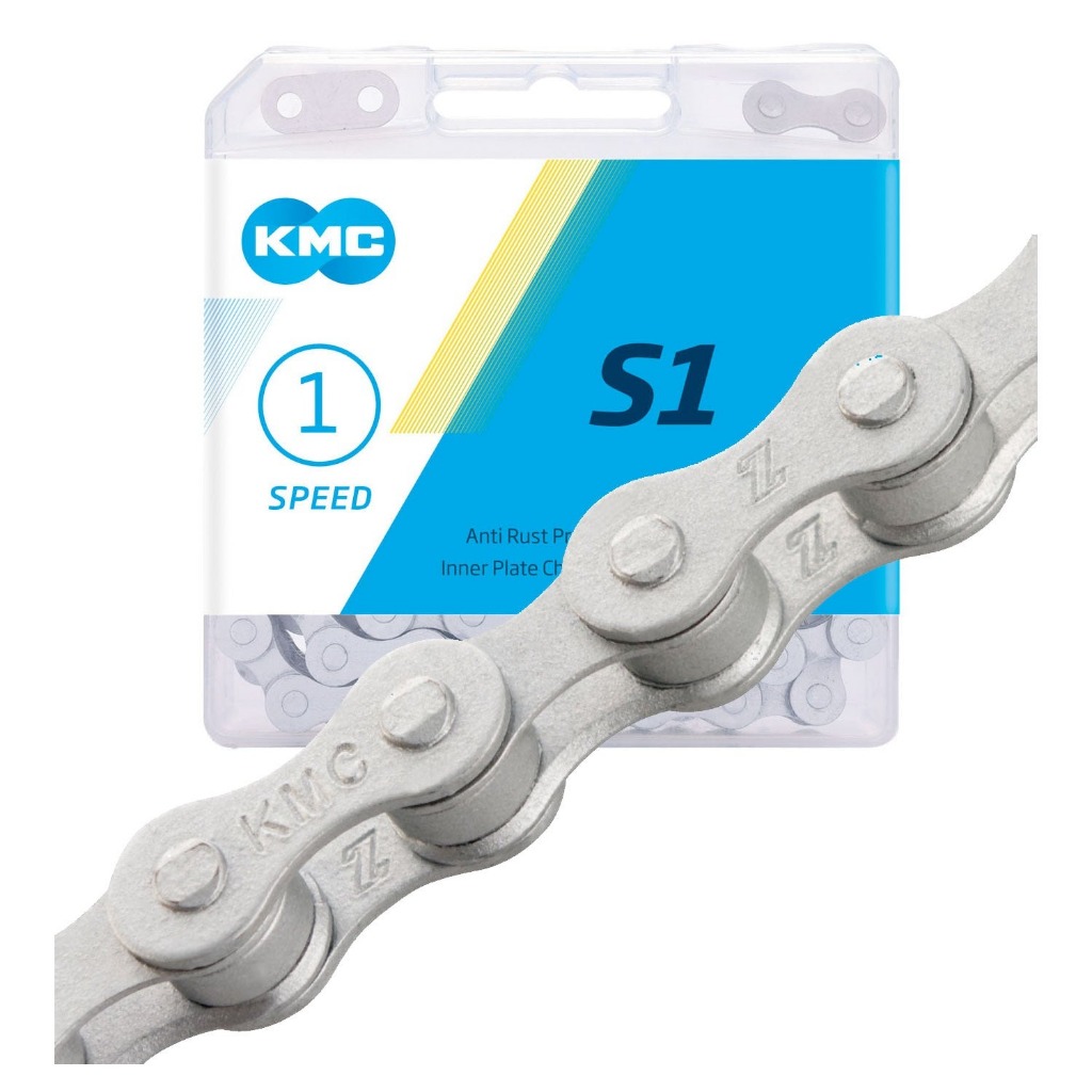 โซ่จักรยาน โซ่ฟิคเกียร์ fixed gear KMC single speed 112 ข้อ มีปลดไว สีเงิน Silver