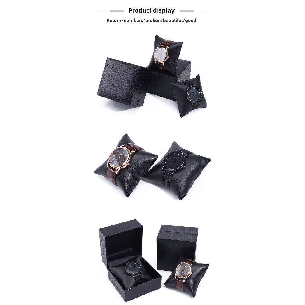 กล่องนาฬิกา กล่องใส่นาฬิกา Watch Box กล่องของขวัญ กระดาษพิเศษลายเพชร สีดำ