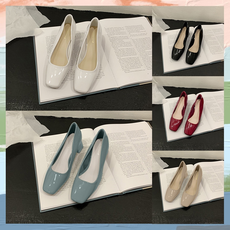 XWshopee ส่งไวอยู่ไทย รองเท้าคัทชูแฟชั่นผู้หญิง เสริมส้นเล็กน้อยพอน่ารักน้ำหนักเบาสวมใส่ใช้งานง่ายแมทช์ได้หลายลุคแต่งกาย