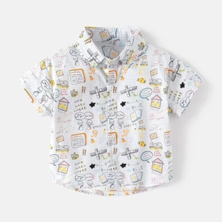 BB089 ( ลาย 17 - 32 )🌟พร้อมส่ง🌟ใหม่ เสื้อเชิ้ตเด็กชาย เชิ้ตแขนสั้นเด็กชาย เสื้อผ้าเด็ก