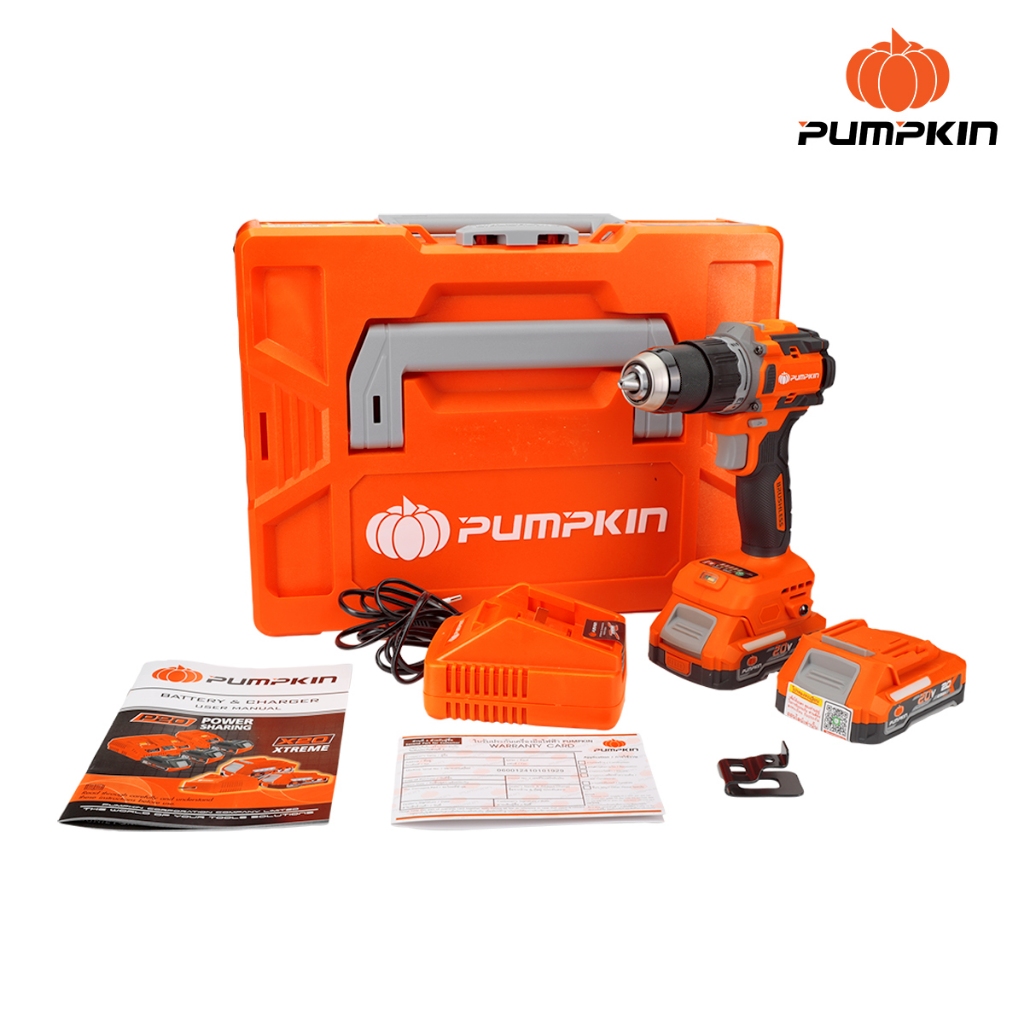 🔥รุ่นใหม่ แบต X20🔥 สว่านกระแทก 3 ระบบ 20V PUMPKIN 50403 (BL มอเตอร์) INF-13IMDB6-202K-X20 สว่านไร้สาย สว่านแบต