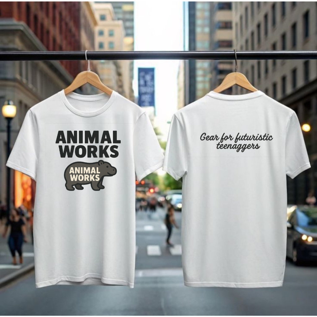 (พรีออเดอร์) Animal Works "Pygmy hippo" Oversize 100% Cotton Comb No.20