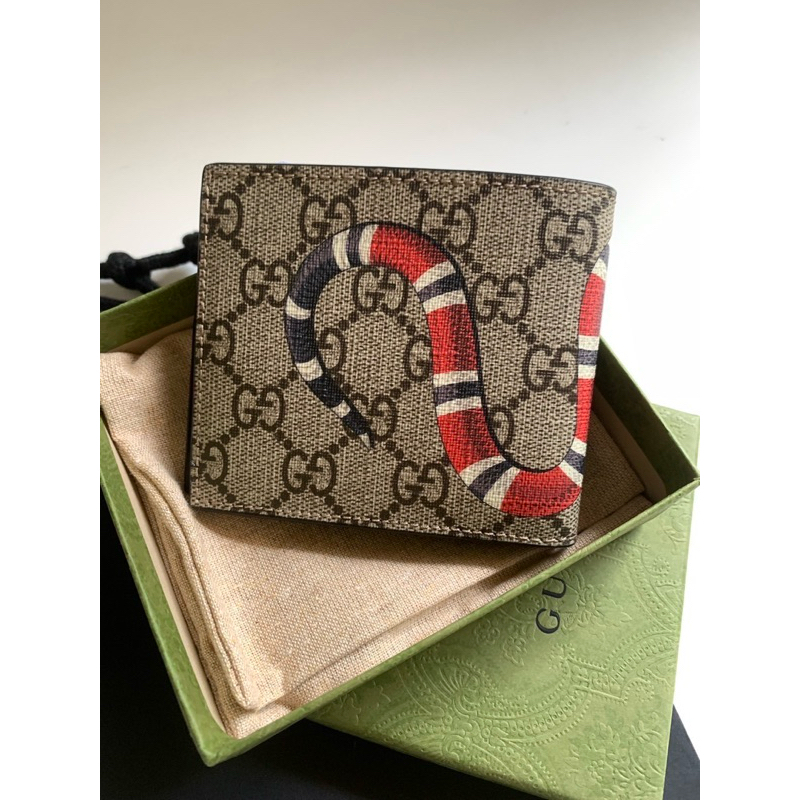 👑ผ่อน0%~แท้100%👑งูดำ กระเป๋าสตางค์ Gucc wallet งานชอป ลายงู