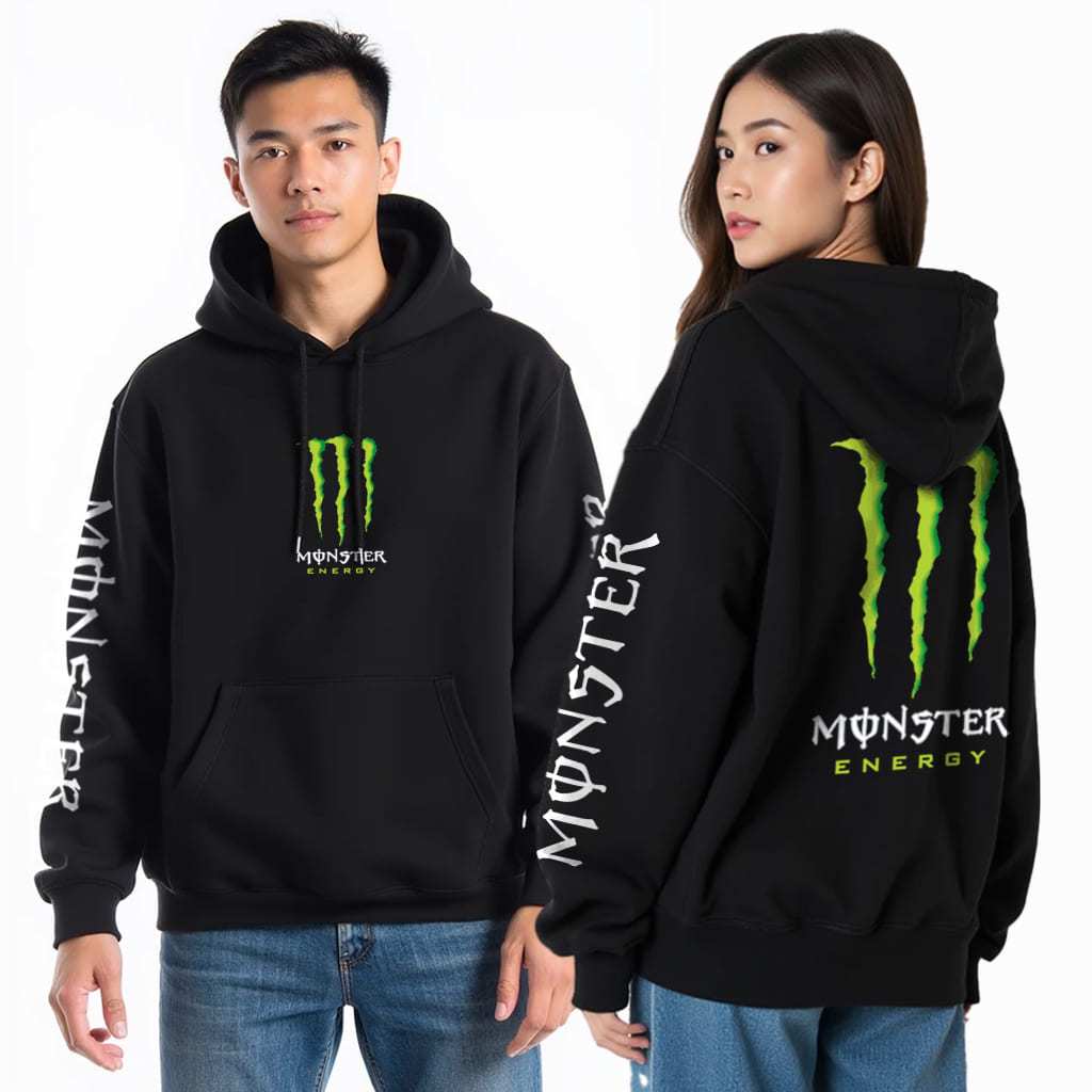ส่งEMS HOODIE เสื้อกันหนาว บิ๊กไบค์ สีดำ mosterไม่ใช่งานจีน ลาย3D