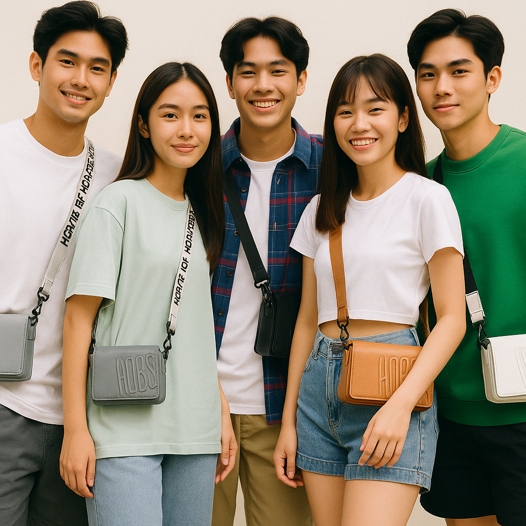 แถมฟรี 3 อย่าง (ส่งฟรี) กระเป๋าสะพายข้าง แบรนด์Hobs(100% Genunie) รุ่น FYNN ขนาด7 นิ้ว หนังPU กันน้ำ