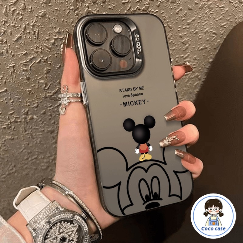 สีดำหรูหราซิลิโคนแข็งกรณีโทรศัพท์ หนูในตำนาน for IPhone 13 12 7Plus 14 15 11 Pro MAX 8 6 7 6S Plus
