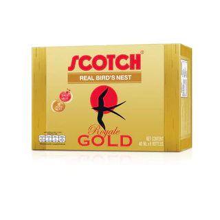 Scotch สก๊อต รังนกแท้ รอเยล โกลด์ น้ำตาล 0% 40 มล. (แพ็ก 6 ขวด) จำนวน 1 แพ็ก 燕窝 Bird's nest