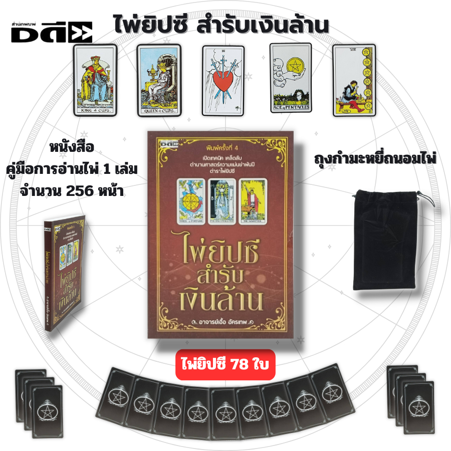 ไพ่ยิปซี สำรับเงินล้าน ไพ่มหาเทพ ไพ่ลามะธิเบต ไพ่ฟาโรห์ I เขียนโดย อ.เอื้อ อัครเทพ-ราชรามัญ ไพ่ดูดวง