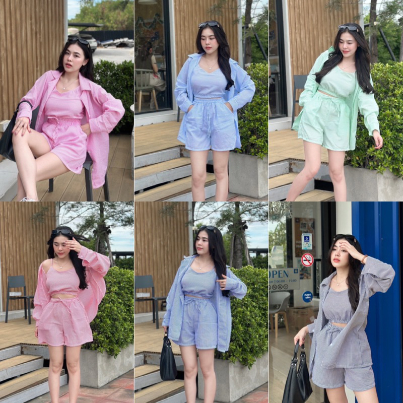 LILY ชุดเซ็ต 3 ชิ้น[เสื้อคลุม+สายเดี่ยว+กางเกง] ชุดน่ารักๆ ชุดสวยๆ งานสวยแนะนำเลยค่า - รูปที่ 4