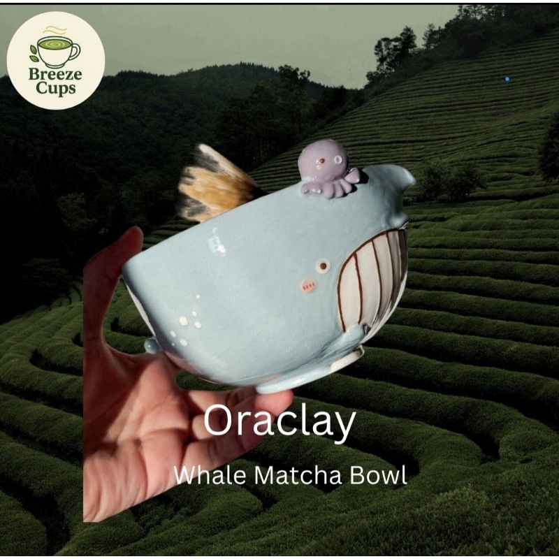 [สินค้าใหม่ พร้อมส่ง] Oraclay Whale Matcha Bowl