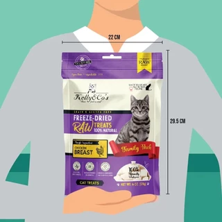 Kelly & Co's เคลลี่แอนด์โค ขนมแมว ขนมฟรีซดราย อกไก่ (Freez-dried Chicken) 170g.