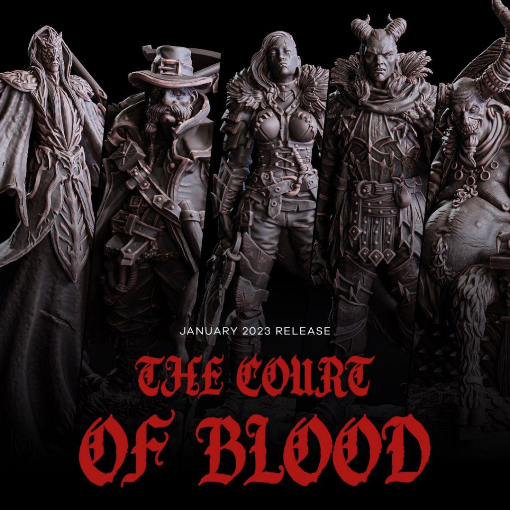 DnD Miniature I The Court of Blood - โมเดลบอร์ดเกม (งานเรซิ่นยังไม่ลงสี) ฐาน 1-2 นิ้ว