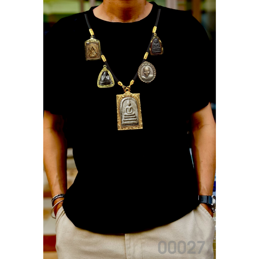 เสื้อยืดสกรีนลาย " สร้อยพระ 5 องค์ " เสื้อยืดผ้า COTTON 100% เสื้อยืดคอตตอน 100% เสื้อยืดผ้าฝ้าย 100%