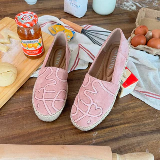 MINX รองเท้า espradrilles fluffy velvet รุ่นหนังกลับ ลายหัวใจ พื้นนุ่ม minxshoe