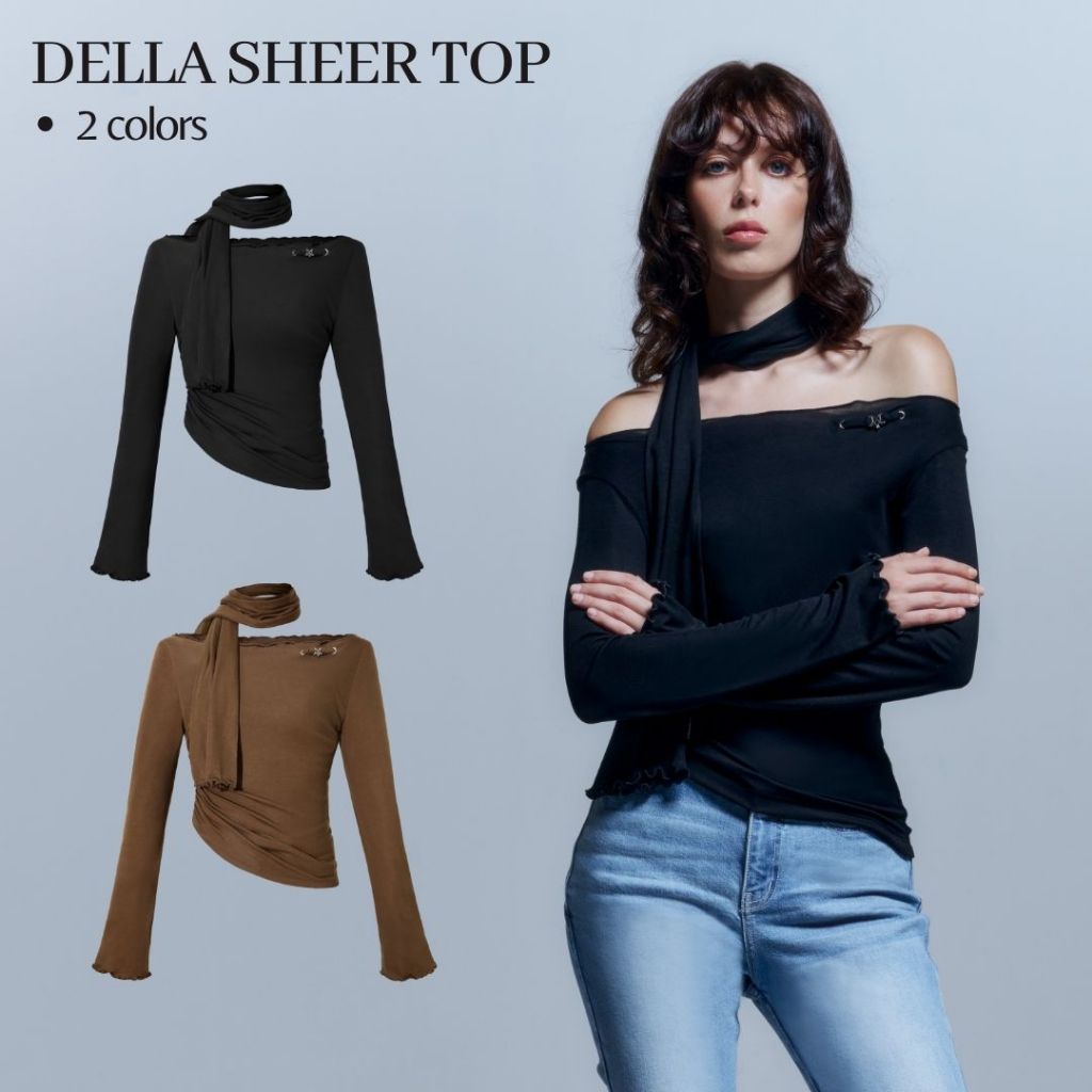 Merge Official - Della Sheer Top (พร้อมส่ง)