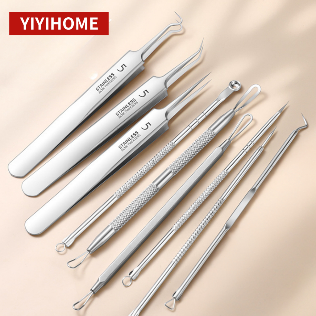 ⚡️พร้อมส่ง⚡️แหนบสแตนเลส อุปกรณ์กำจัดสิว สิวเสี้ยนกดสิวแหนบดึงสิว เข็มกําจัดสิว เครื่องมือดูแลผิวหน้า