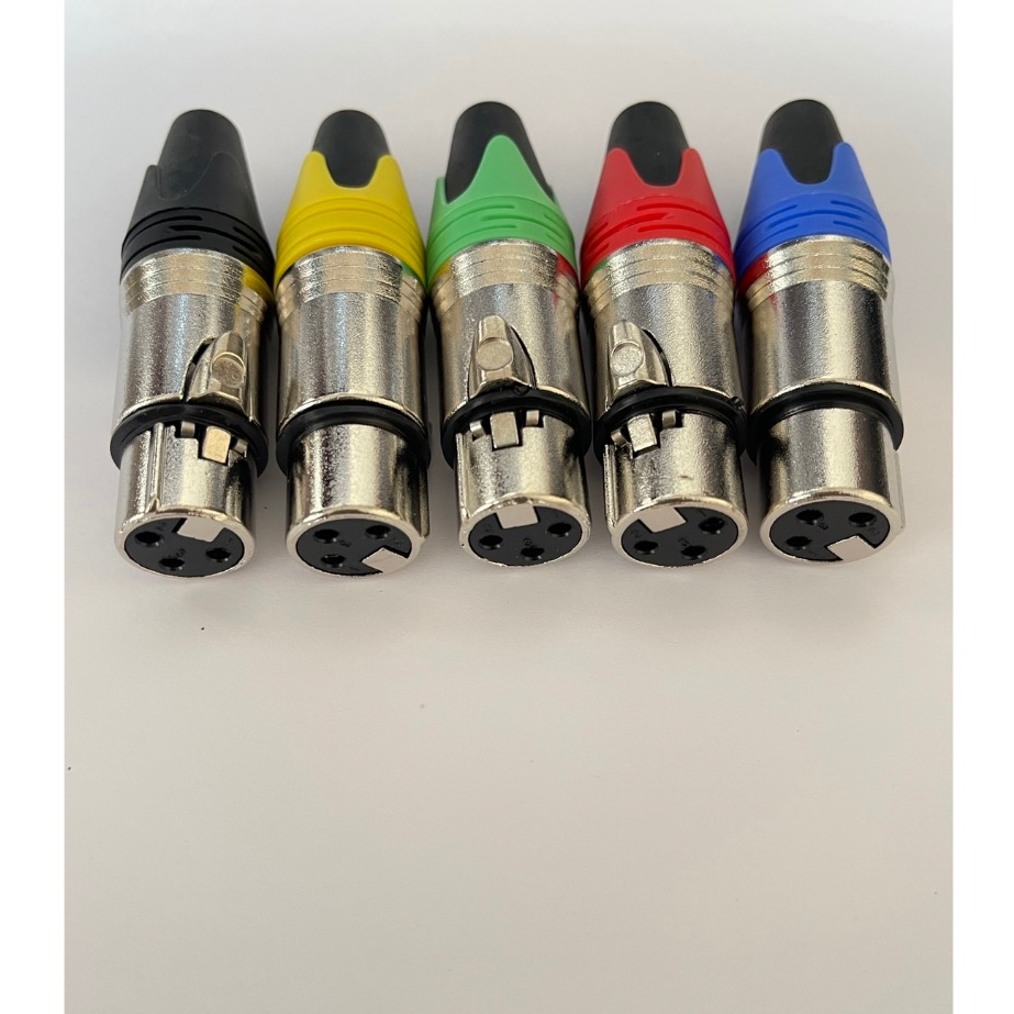 แจ็คเสียบไมโครโฟน ปลั๊กXLR เมีย หัว XLR ตัวเมีย (Female XLR Connector) สำหรับเสียบสายไมโครโฟน / สายสัญญาณเสียงคุณภาพสูง!
