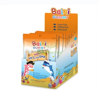 Baini Gummies 108 g (48ชิ้น) / 40.5 g (18ชิ้น) Bain gummy เยลลี่ เบน กัมมี่ วิตามินซี + DHA เด็ก Vitamin C น้ำมันปลา