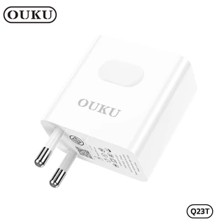 ชุดชาร์จเร็วคุณภาพดี จ่ายไฟ 100W OUKU Q23T หัวชาร์จปลั๊กขากลม 1พอร์ต USB-A to Micro/Type-C/iOS