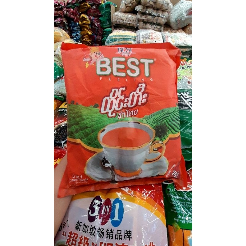 ထိုင်းလက်ဖက်ရည် 3in1 BEST Feeling ชาไทย 3in1 (ผลิตภัณฑ์จากเมียนมา)