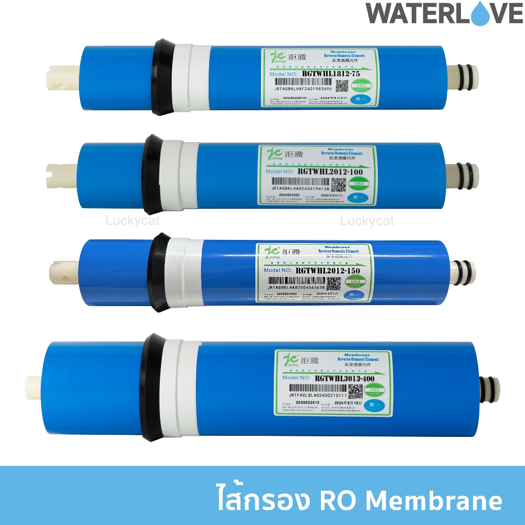 ไส้กรองน้ำ RO Membrane ไส้กรองน้ำดื่มเมมเบรน 75/100/150/400 GPD (กรองละเอียด 0.0001 ไมครอน)