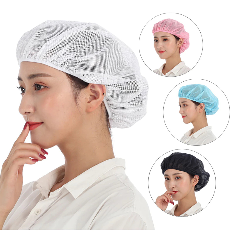 หมวกคลุมผมตาข่าย ซักได้ สำหรับทำอาหาร ร้านอาหาร โรงงาน ทำงานห้องปฏิบัติการ