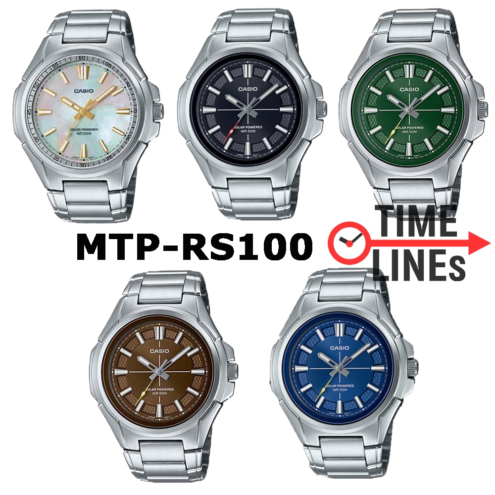 !!ประกัน1ปีและกล่อง CMG!! CASIO รุ่น MTP-RS100D นาฬิกาข้อมือผู้ชาย พลังงานแสงอาทิตย์ MTP-RS100 MTPRS