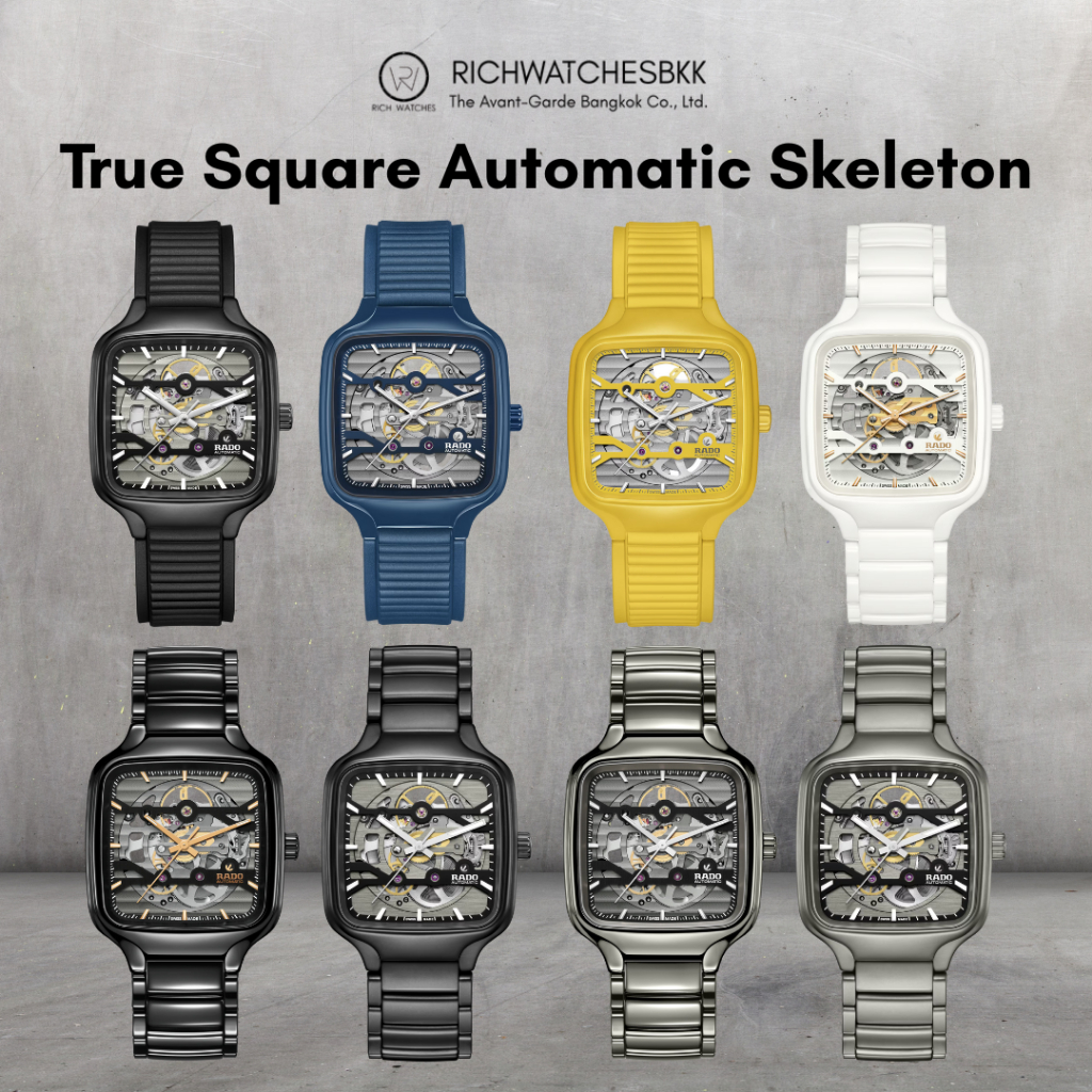 นาฬิกา ราโด R27124162 True Square Automatic Skeleton Ceramic Watch