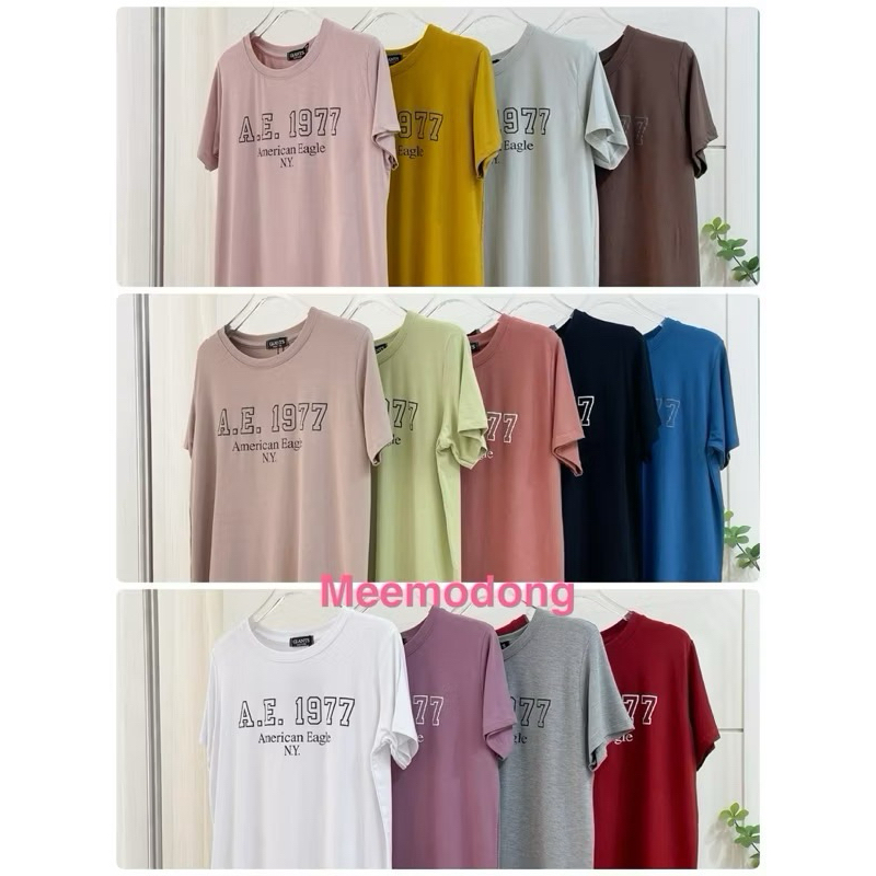 🌲เสื้อเรย่อน รุ่นแนะนำ ใส่่สบายหน้าร้อน🌲เสื้อเรย่อนคอกลม ทรงนิยมตลอดกาล ดีเทลอักษรสุดเท่ห์