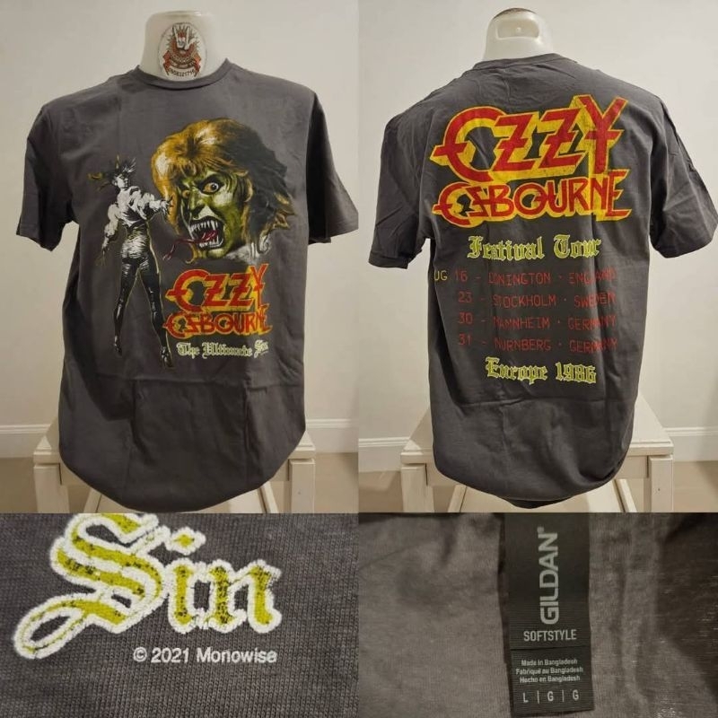 🌍เสื้อวง  Ozzy Ozbourne (ออซซี่) เสื้อวงงานลิขสิทธิ์แท้ นำเข้า 100% ป้ายGildan UK สินค้ามือ1🚩