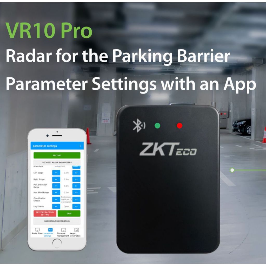 ZKTeco VR10Pro เรดาร์เซ็นเซอร์ตรวจสอบวัตถุป้องกันไม้กั้นปิดตีรถ ใช้แทน Loop Detector และ Photo Senso