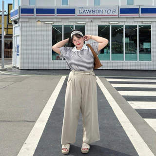 Croissant Pants (กางเกงขายาวครัวซองต์) กางเกงขายาวทำงาน ทรงกระบอกใหญ่🤎✨📸 | Geebeety