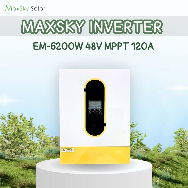 Hybrid off grid EM-6200W 48V MPPT 120AH​ (สีเหลือง)​ รับประกัน 1 ปี จากศูนย์ไทย