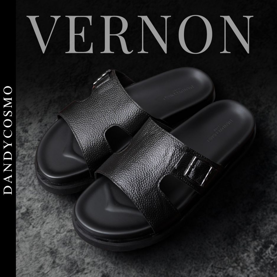 DANDY COSMO |รองเท้าแตะ Sandal หนังแท้ สีน้ำตาลเข้ม พื้นหนา น้ำหนักเบา  ดีไซน์สวยหรู รุ่น Vernon [ NB00-1-78 ]