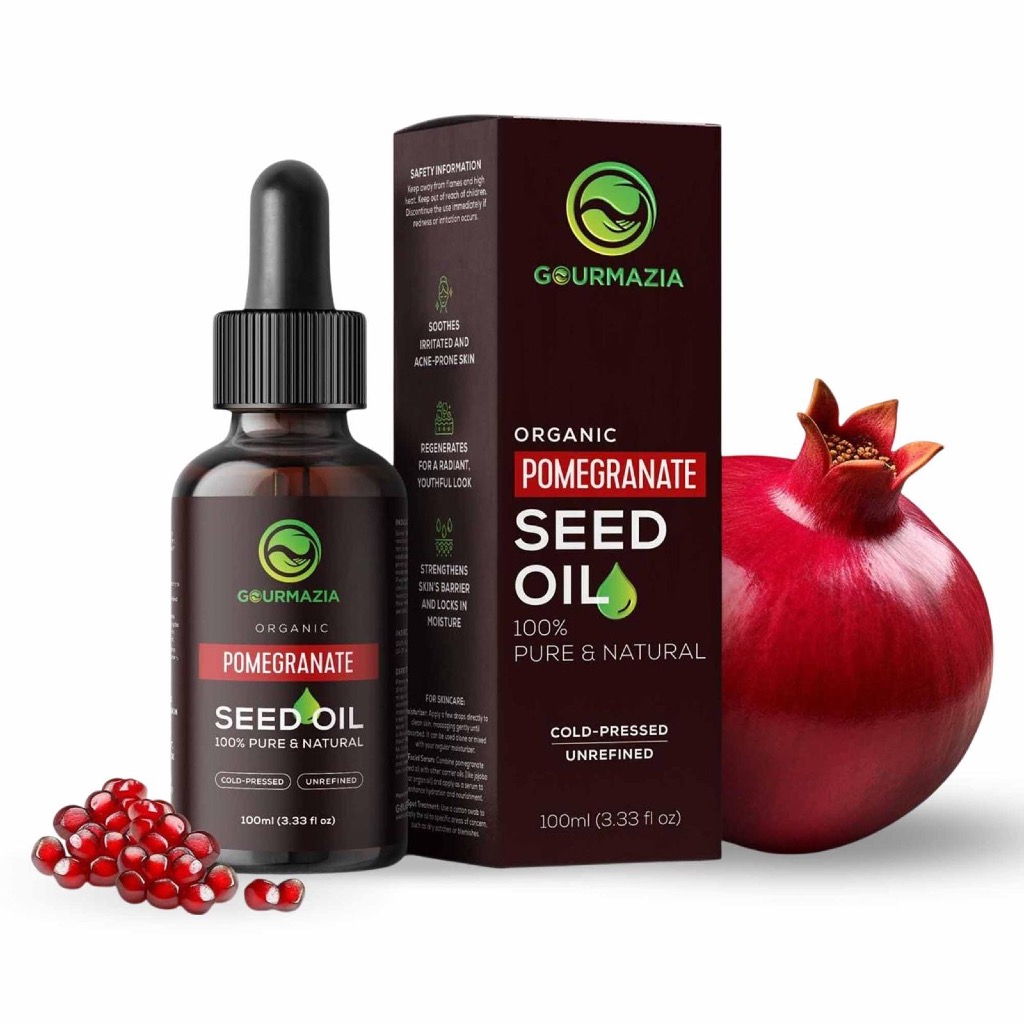 Gourmazia น้ำมันเมล็ดทับทิมสกัดเย็น | ดูแลผิว ผมหัวใจ | Pomegranate Seed Oil Cold-Pressed 100ml