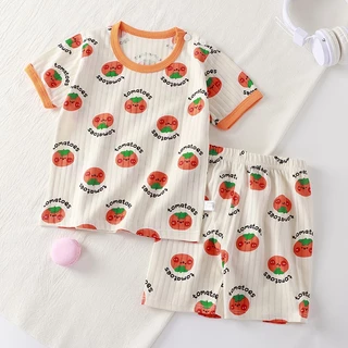 ชุดนอนเด็ก เสื้อแขนสั้นและกางเกงขาสั้น ผ้านุ่ม ใส่สบาย สําหรับเด็กชายและเด็กหญิง #137